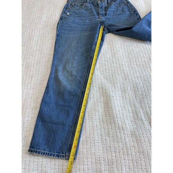 J.Crew Hi Rise Straight Jeans Women's 27 Blue Denim Premium Edition Button Fly a - Picture 6 of 8